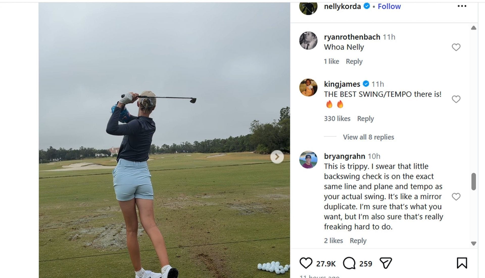 $1.3B-worth NBA legend hypes up Nelly Korda's swing game