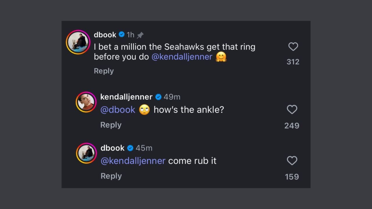 Devin Booker and Kendall Jenner had a cheeky IG interaction.