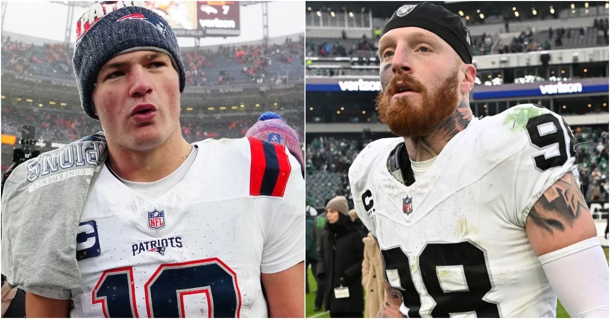 Request that trade," "Come to NE": Patriots fans recruit Maxx Crosby after  $106,500,000 DE's cryptic tweet on Drake Maye & co. reaching Super Bowl