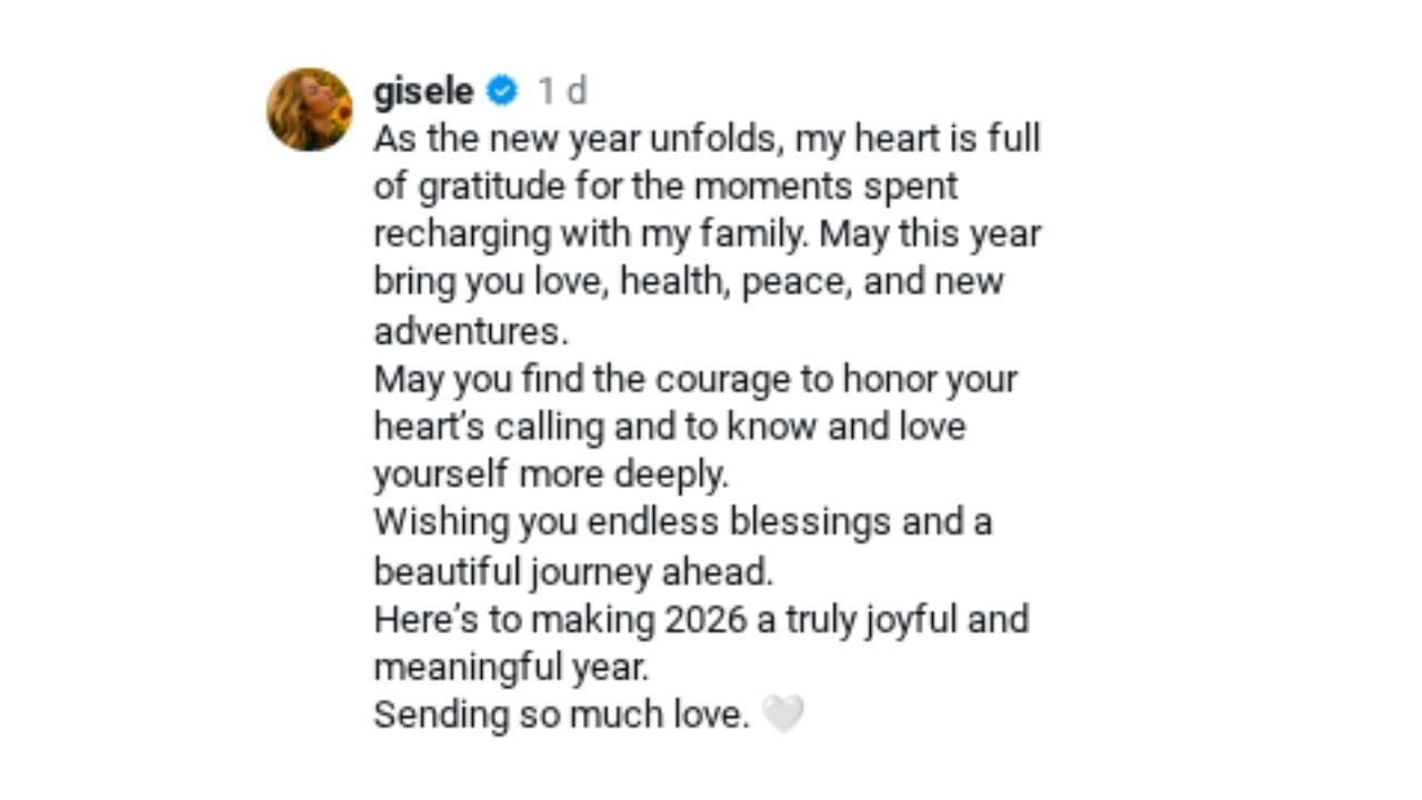 Gisele B&uuml;ndchen's IG story Source: (Via Instagram/ @Gisele)