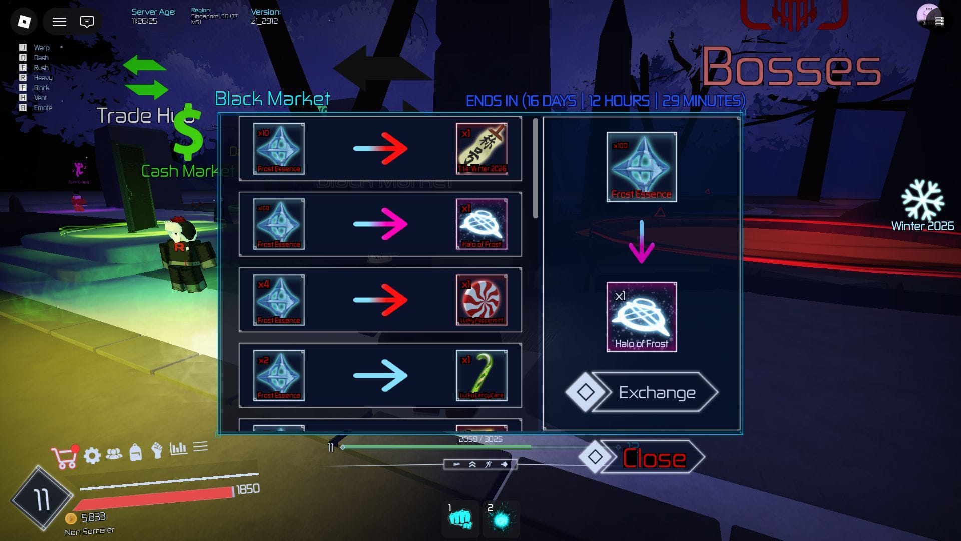 The Black Market has the Halo of Frost in stock (Image via Roblox)