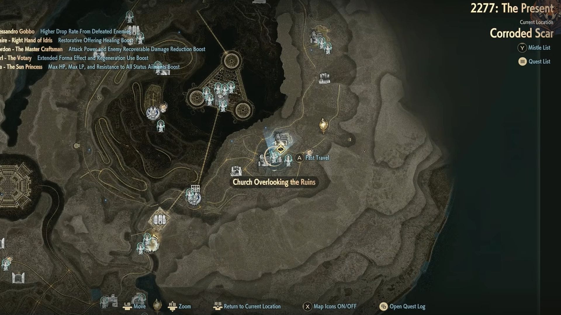 Church location (Image via Bandai Namco || YouTube/LunarGaming)