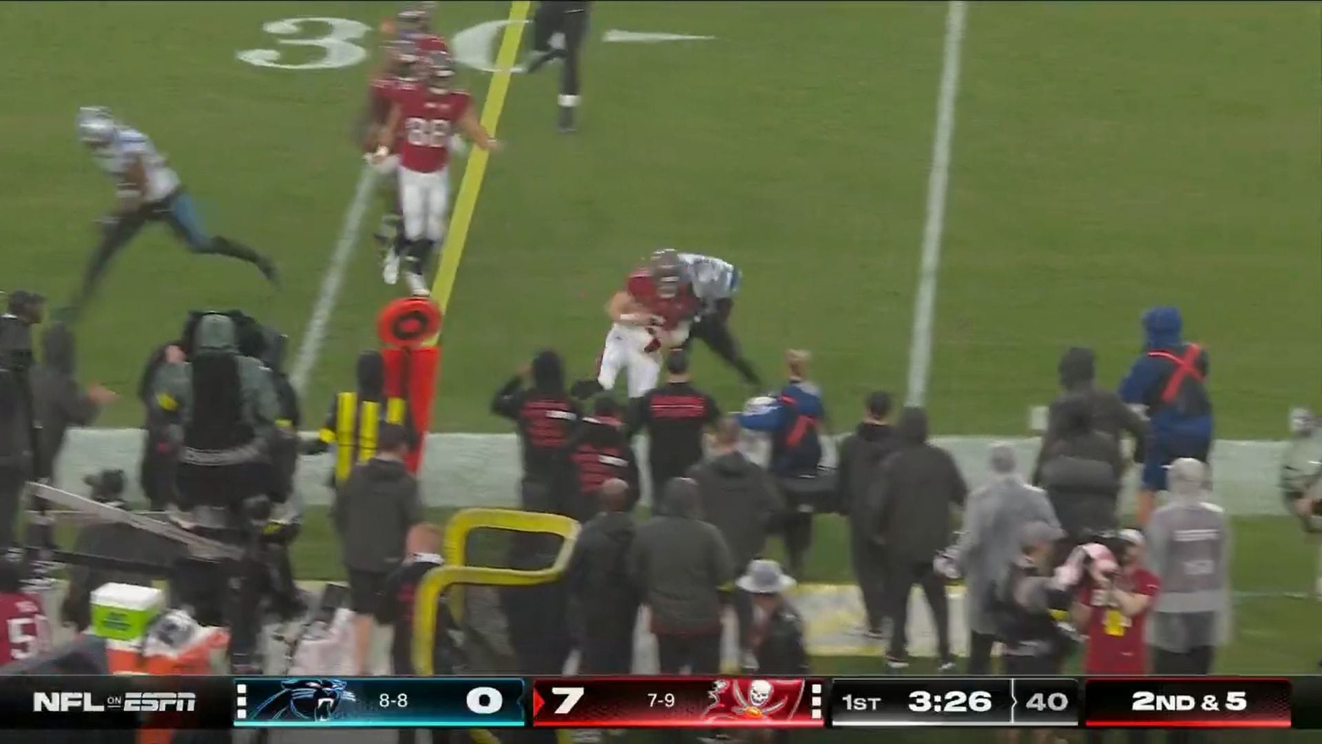 Baker Mayfield, Mike Jackson hit each other