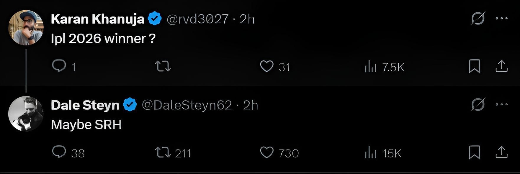 Screenshot of Dale Steyn’s tweet on X