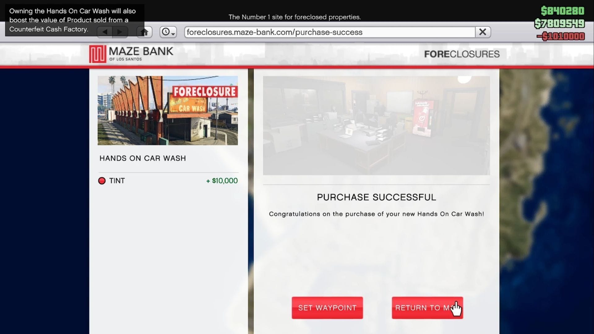 Claim your car wash during the GTA Online Car Wash update (Image via Rockstar Games)