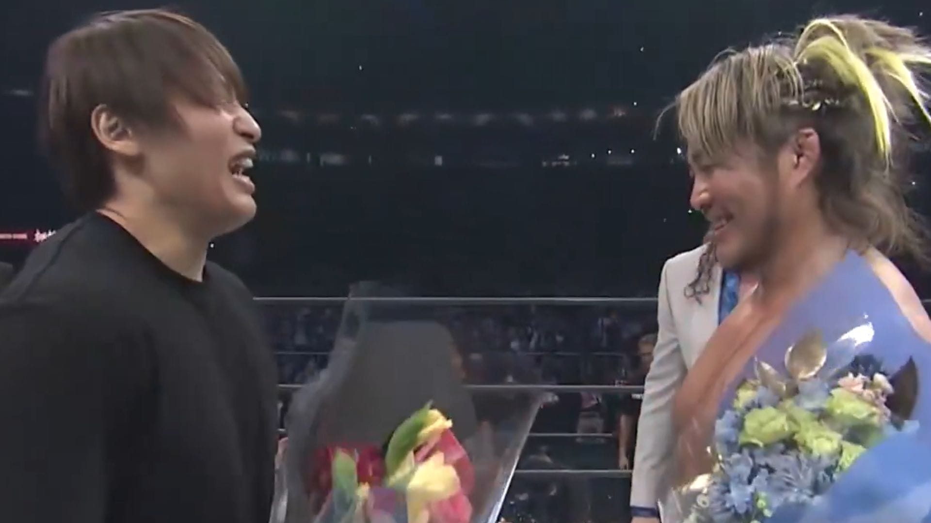 Kota Ibushi at Hiroshi Tanahashi's retirement [Source: @njpwworld on X]