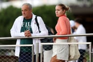 Sofia Kenin and her father at the Wimbledon Championships - Source: Getty