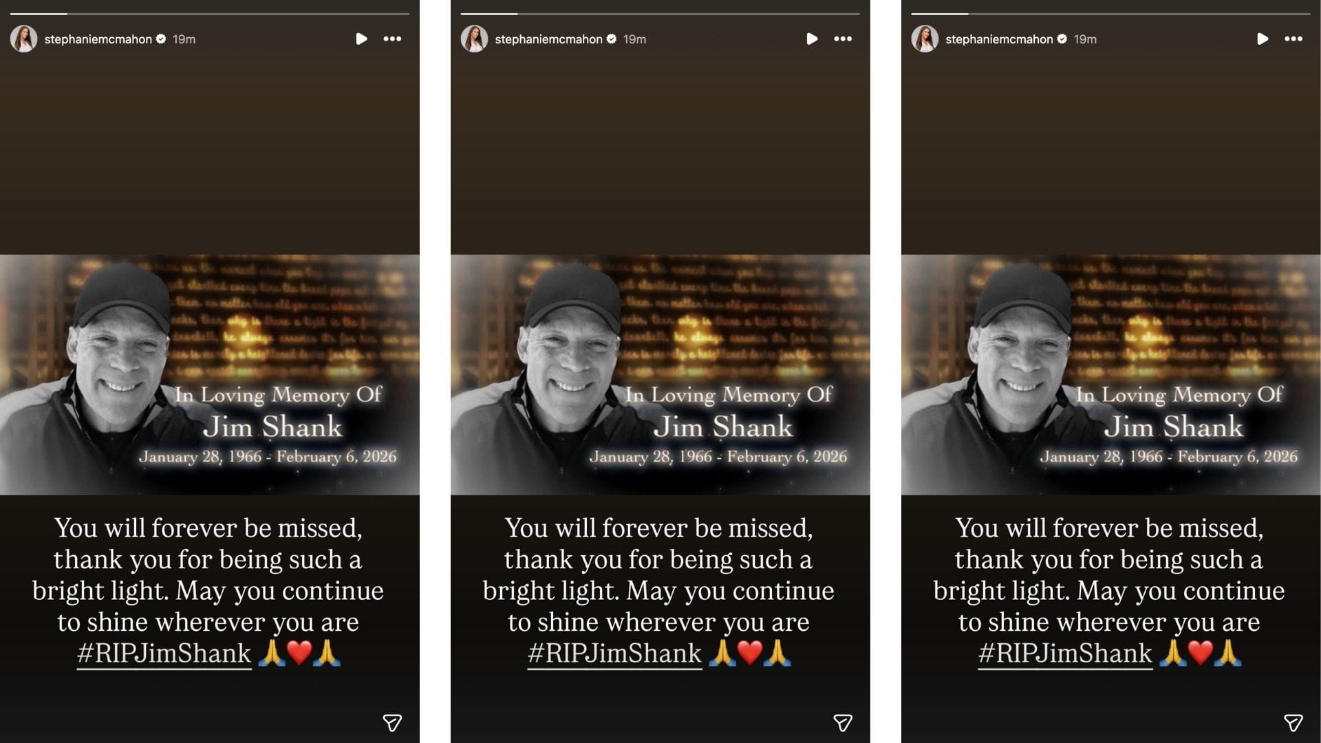McMahon rindió tributo a Jim Shank. [Crédito de imagen: Instagram de Stephanie McMahon]