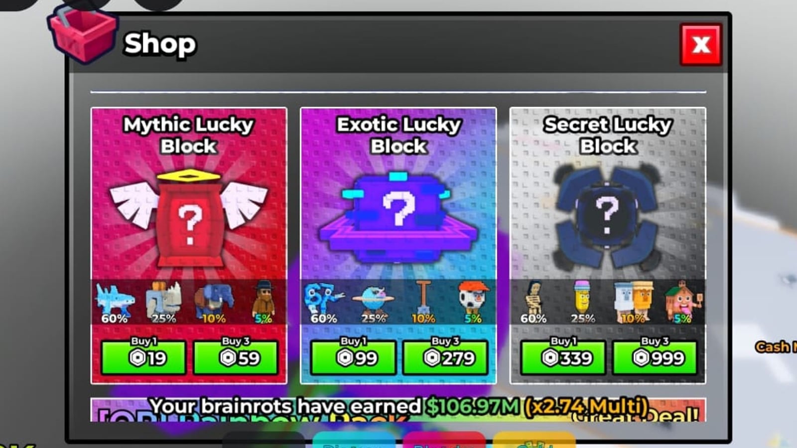 All Lucky Blocks in Grow Beanstalk For Brainrots