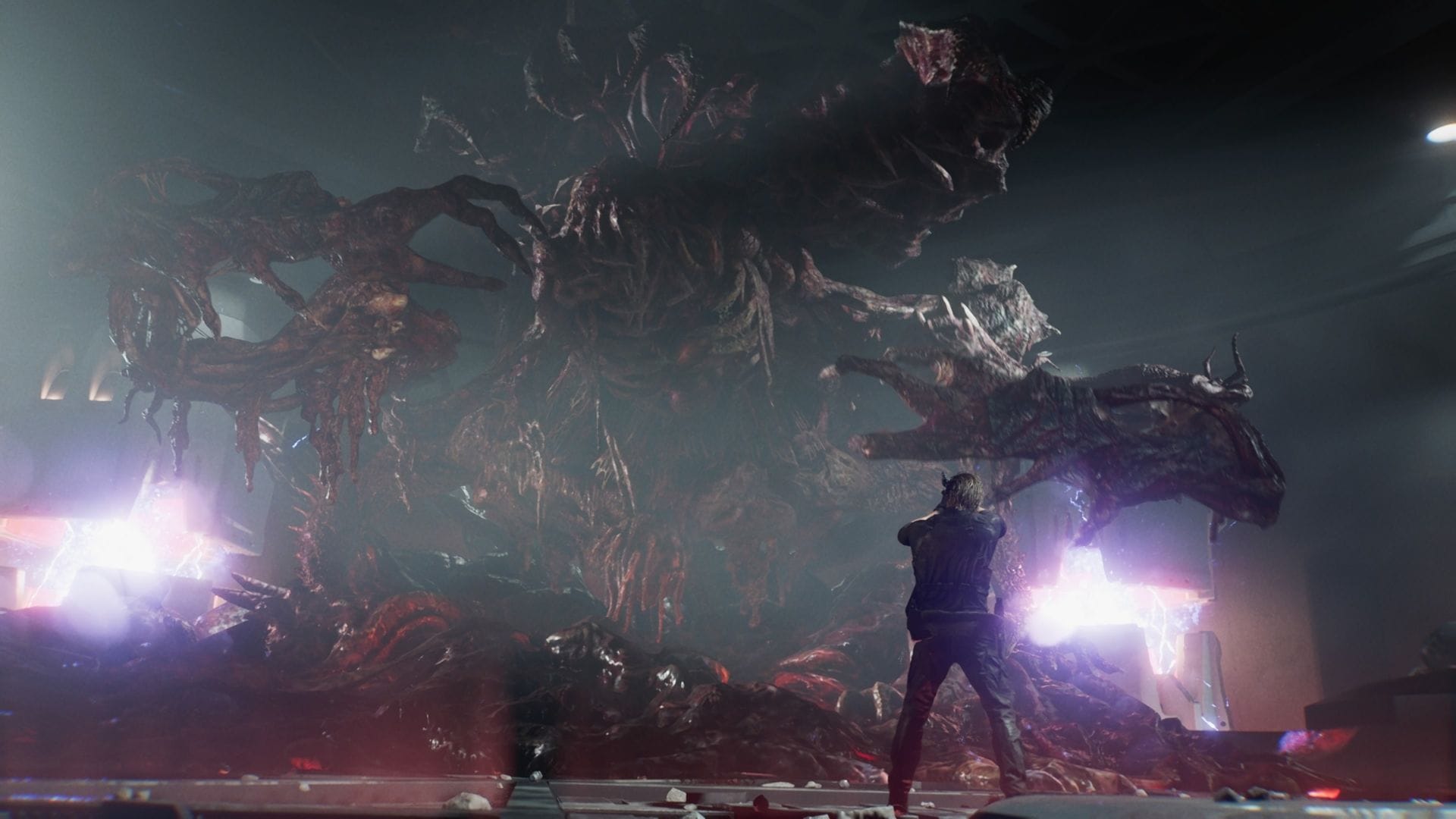 Final encounter with the Nemesis under Ark (Image via Sportskeeda Gaming || Capcom)