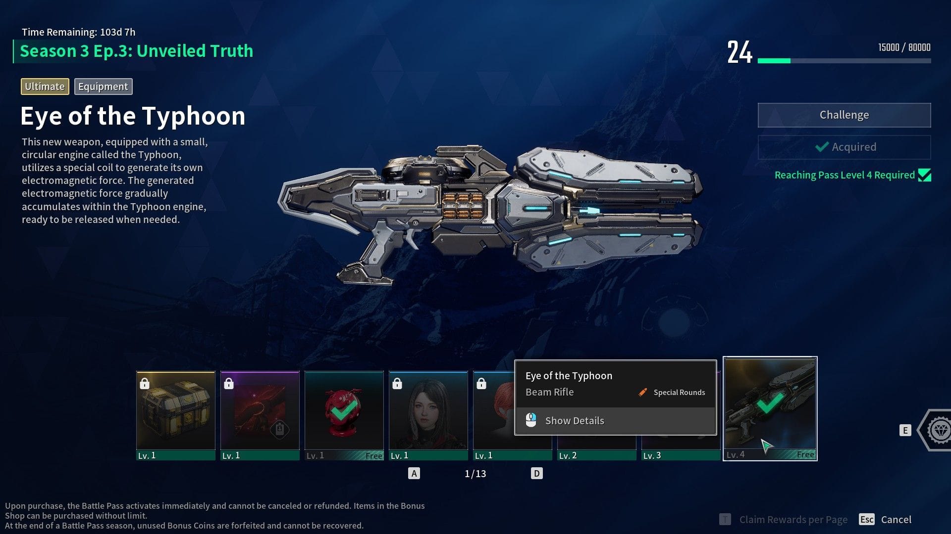 Claim free copies of Eye of Typhoon from the battle pass (Image via Nexon)