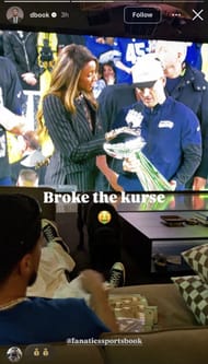 Devin Booker broke the “Kardashian Curse” with his bet on the Seattle Seahawks (Image via Instagram @dbook)