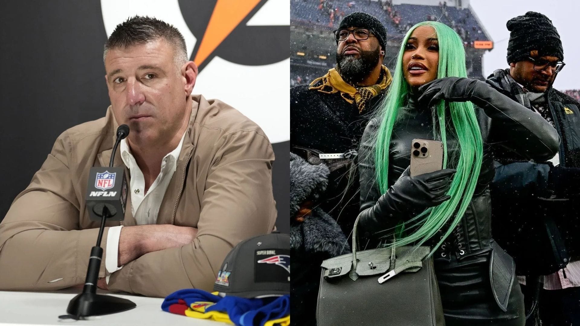 Mike Vrabel opens up on relationship dynamics with Cardi B ahead of Patriots vs. Seahawks Super Bowl - via Getty/CMS