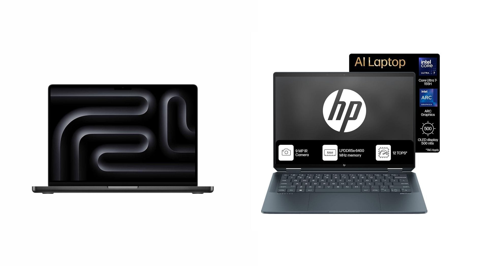 MacBook Pro M5 and HP Spectre (Image via HP | Apple)