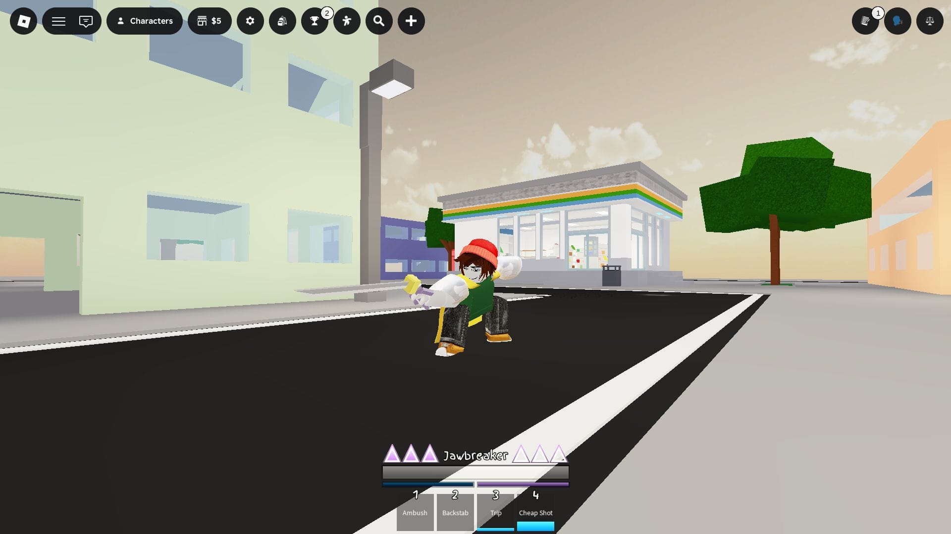 Lucky Coward in action (Image via Roblox)