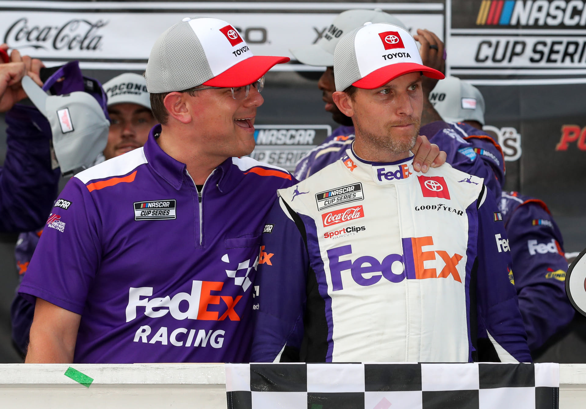 “This is gold”: NASCAR fans in frenzy as Denny Hamlin shares his reaction to JGR’s $8M lawsuit against Chris Gabehart&nbsp;