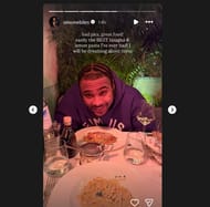 Jonathan Owens' wife Simone Biles' IG story (IG/simonebiles)