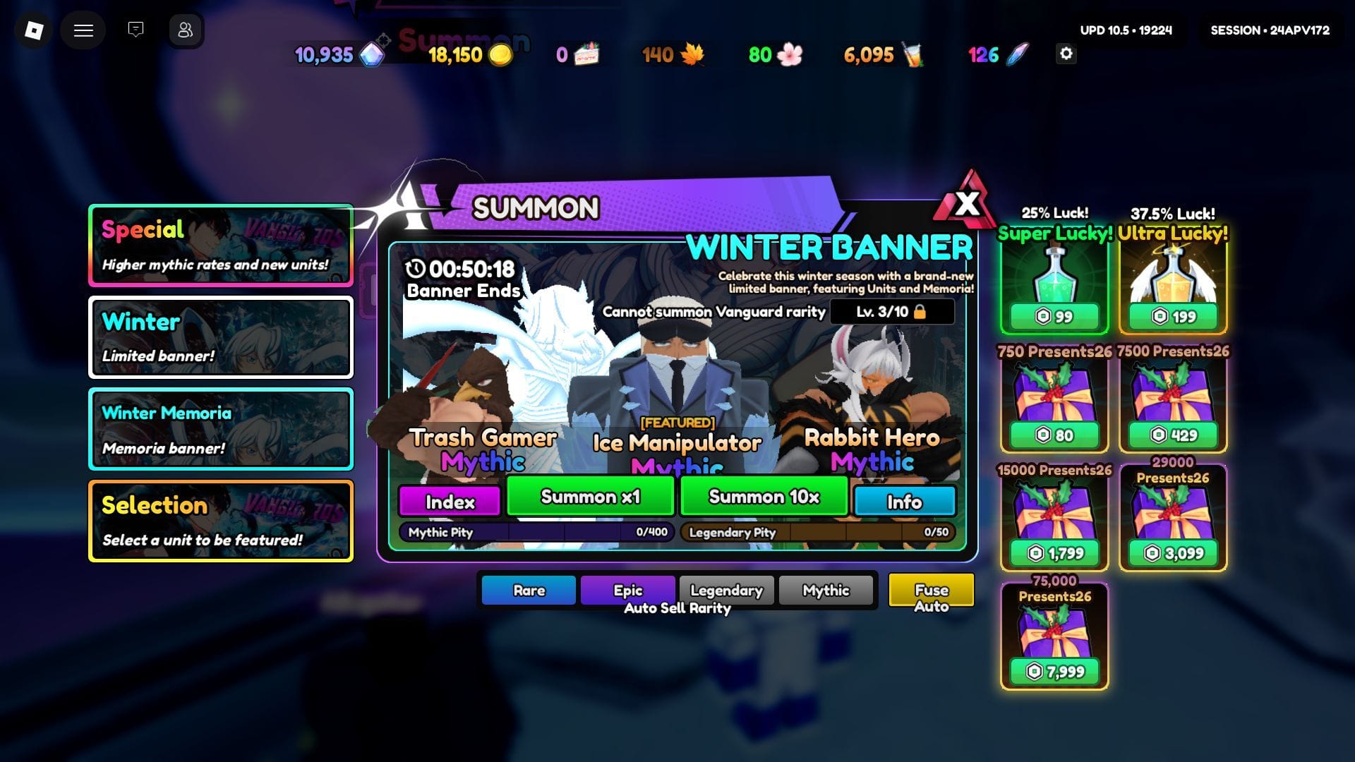 Trash Gamer is a summonable unit on the Winter 2026 Seasonal Banner (Image via Roblox)