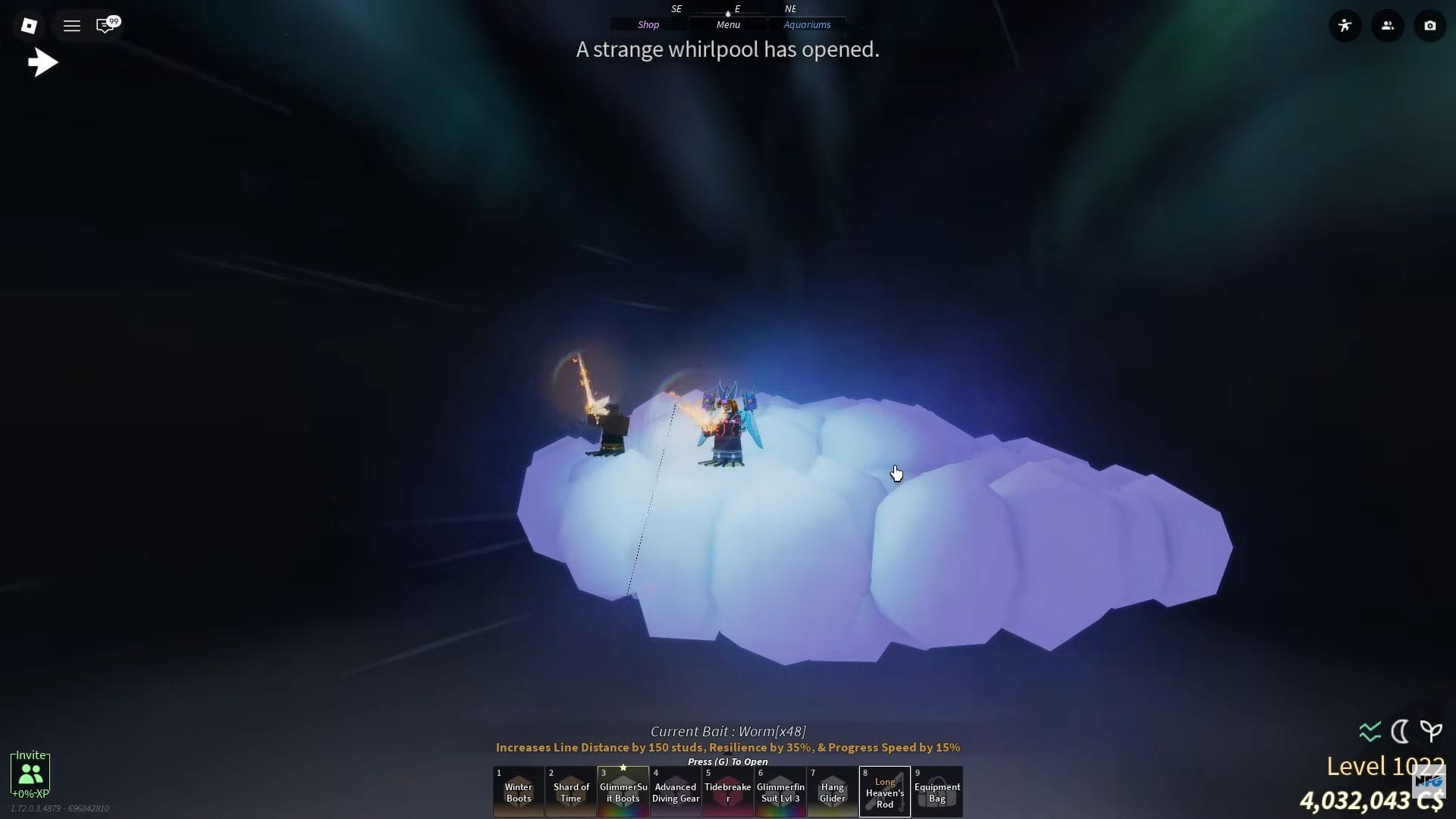 The Above the Clouds region (Image via Roblox / YouTube @NeedForGaming946)