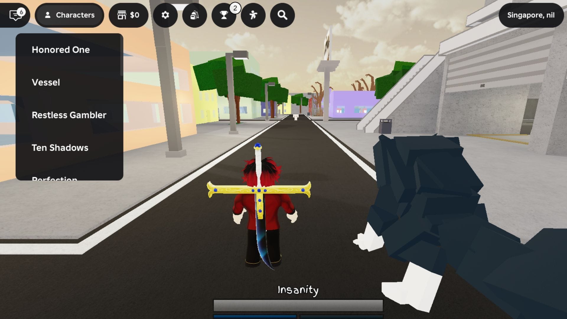 Character selection in the game (image from Roblox)