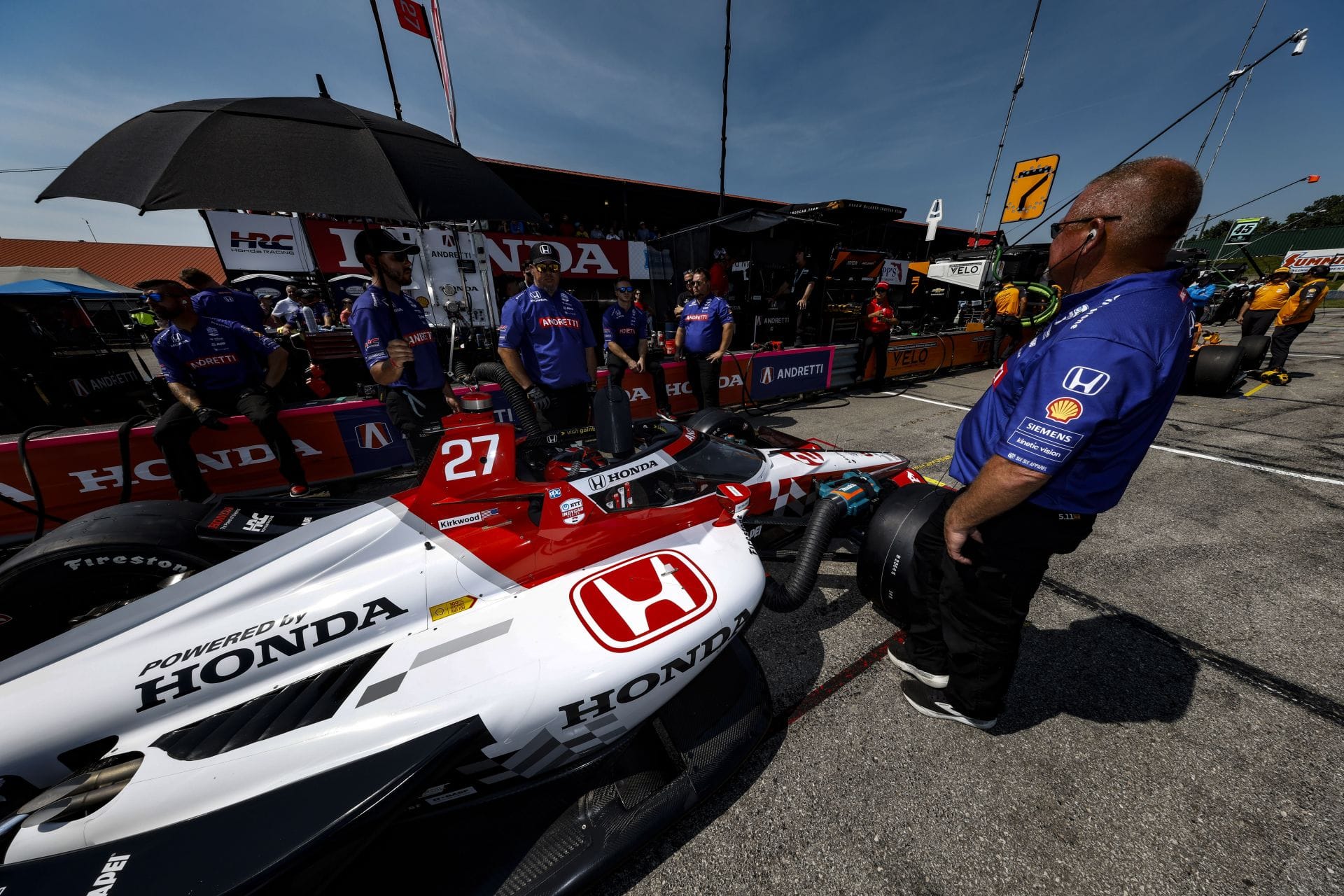 Kyle Kirkwood (27) during the NTT IndyCar Series Honda Indy 200. Source: Getty