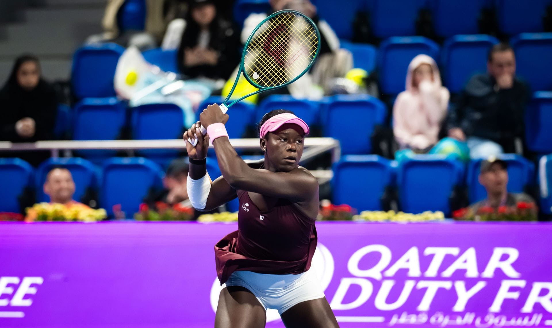 Victoria Mboko at the 2026 Qatar Open. (Photo: Getty)