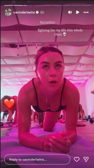 IN PICS: Hanna Cavinder fights for her life in sweaty Pilates class as ex-Miami star flexes with twin Haley in latest IG snaps 2