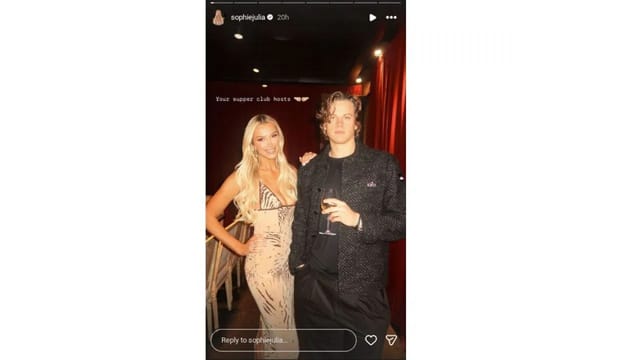 Joe Burrow poses with model Sophia Julia