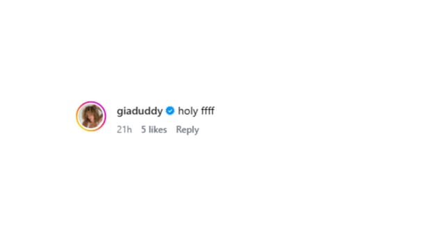 Gia Duddy's comment on Haley Cavinder's Instagram page. (Credit:@haleycavinder)