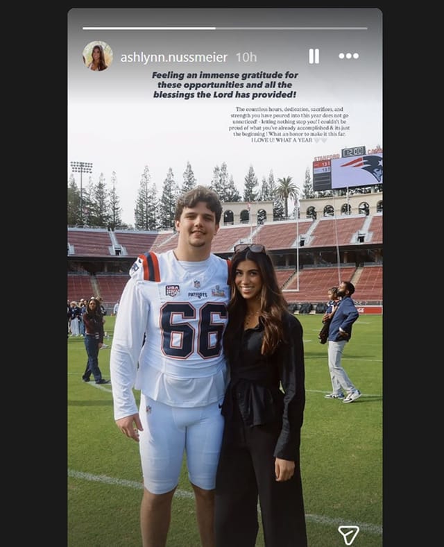 Will Campbell's GF Ashlynn Nussmeier sends defiant message after Patriots LT faces massive backlash over disastrous Super Bowl performance/@ashlynn.nussmeier