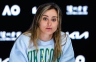 Paula Badosa during a press conference at the 2025 Australian Open (Source: Getty)