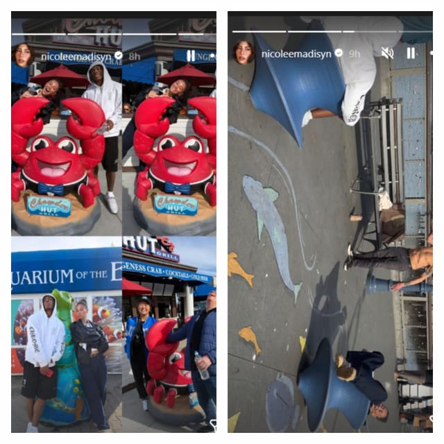 Jahmyr Gibbs and GF Nicole Anderson turn heads at San Francisco's Aquarium of the Bay in rare appearance with her parents. (IG/nicoleemadisyn)