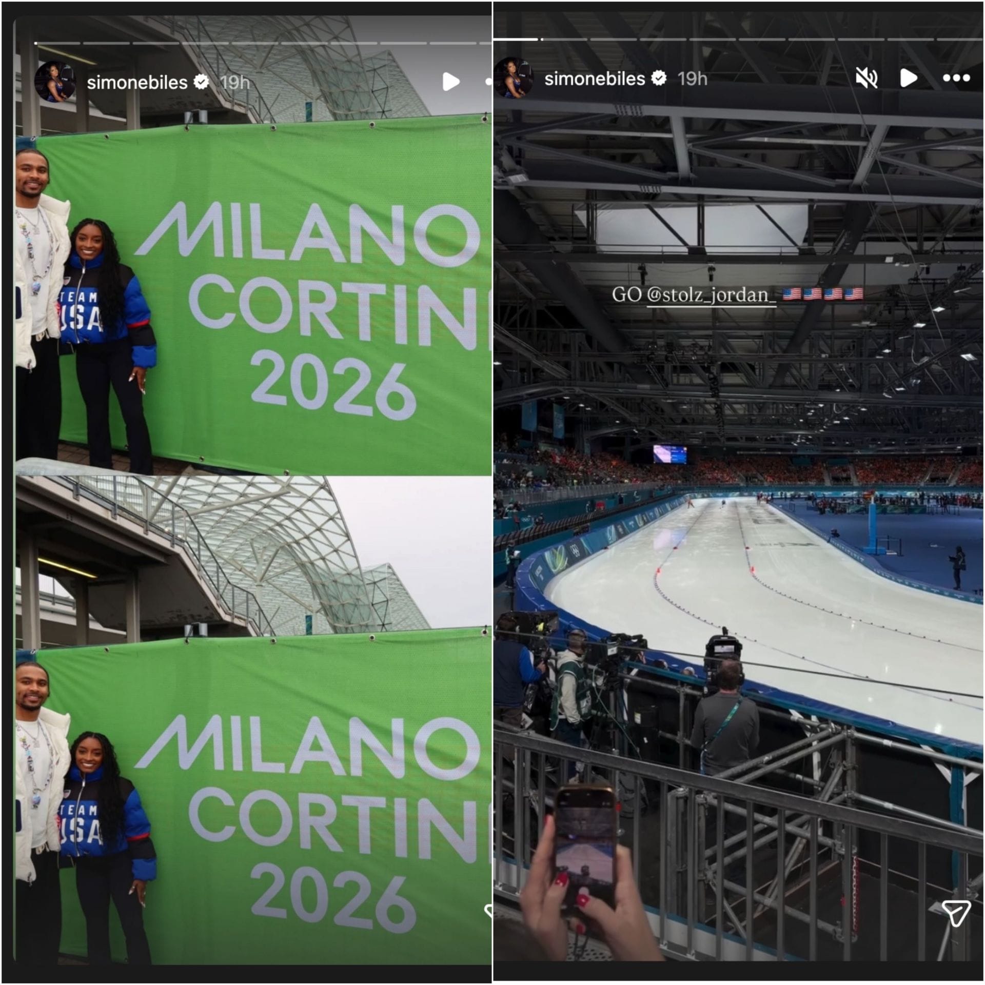 Jonathan Owens' wife Simone Biles drops 1-word message celebrating Valentine's Day cheering for Team USA at 2026 Winter Olympics (IG/simonebiles)