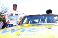 Daniel Ricciardo with Dale Earnhardt Sr.'s 1984 Wrangler. Source: Getty