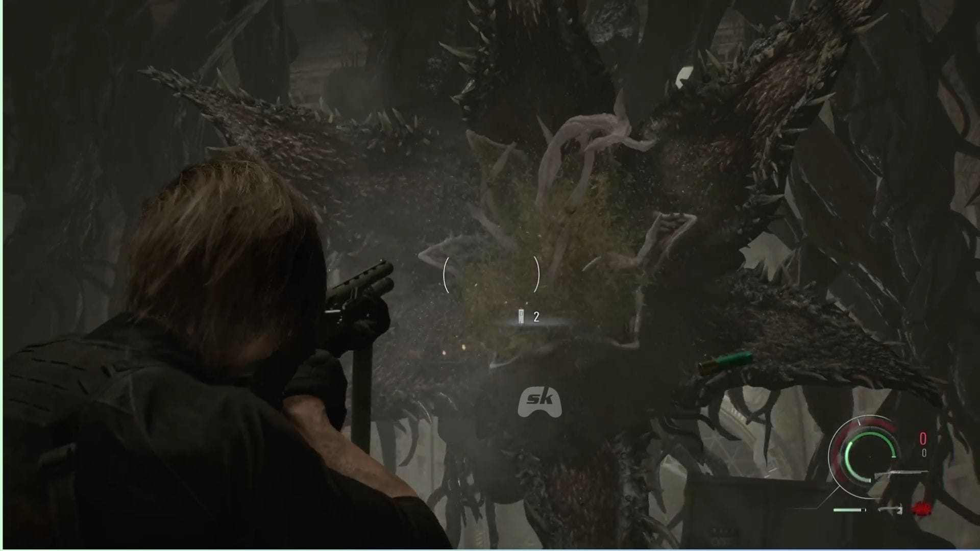 Weaken it up with shotguns and Requiem for devastating damage (Image via Sportskeeda Gaming || Capcom)