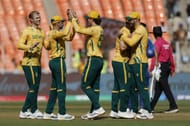 South Africa celebrates victory over Afghanistan. (Source: Getty)