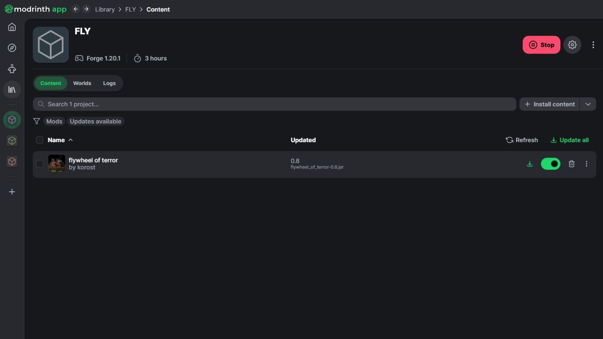Minecraft Flywheel of Terror mod guide