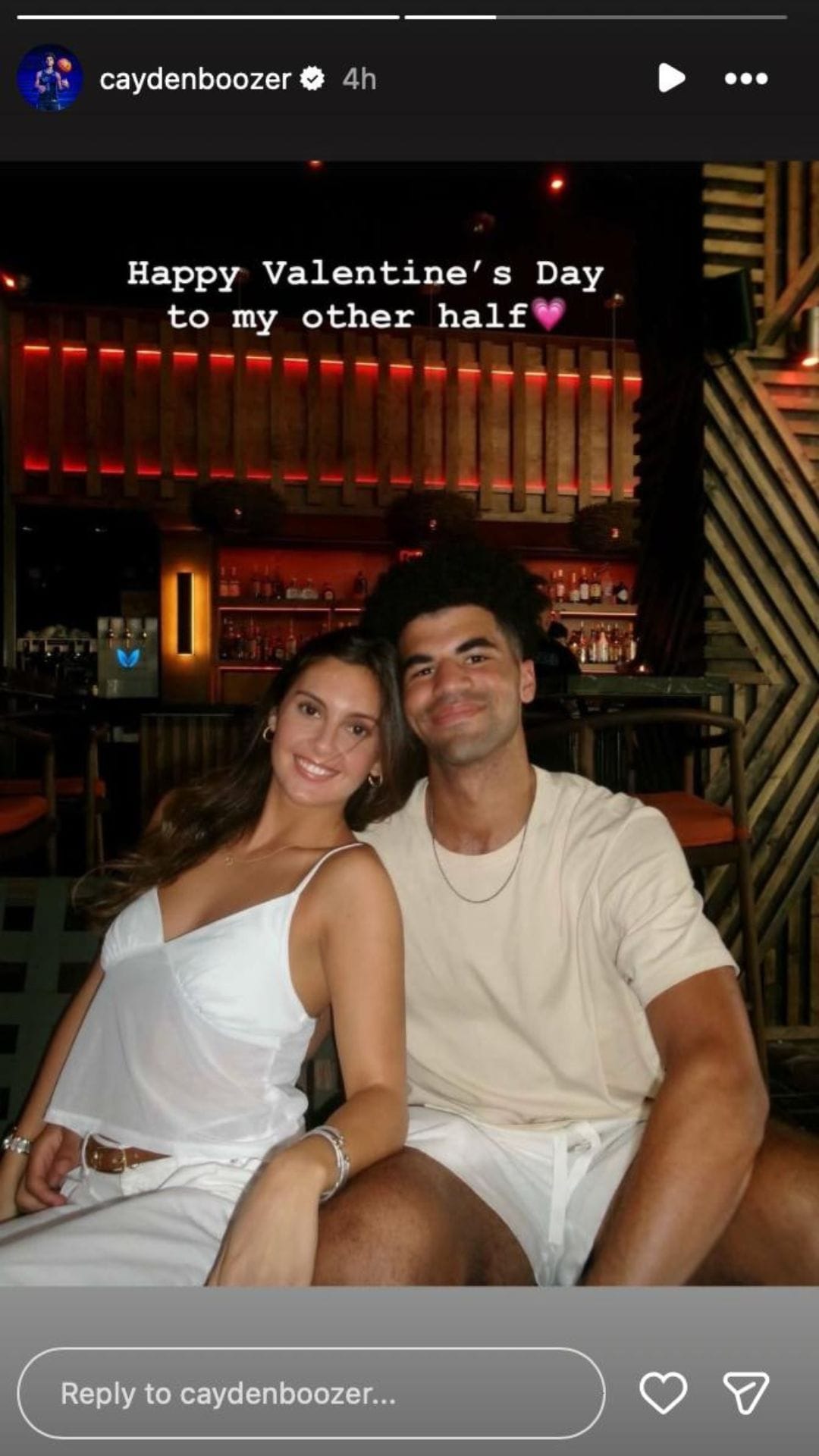 Carlos Boozer’s son Cayden Boozer shares romantic snap with “other half” Gianna Torres on Valentine’s Day [PHOTO]