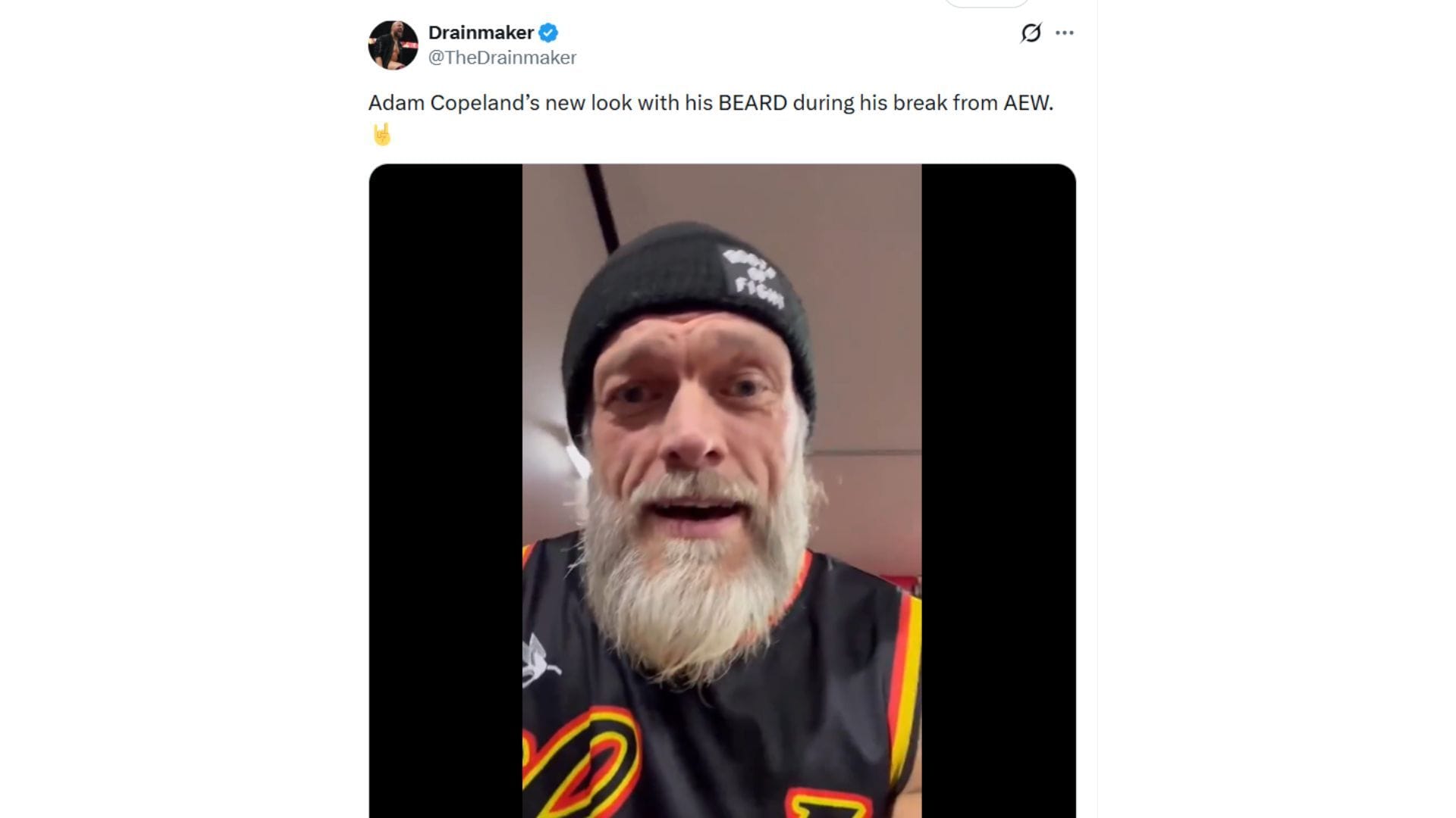 Adam Copeland's new look [Source: @TheDrainmaker on X]