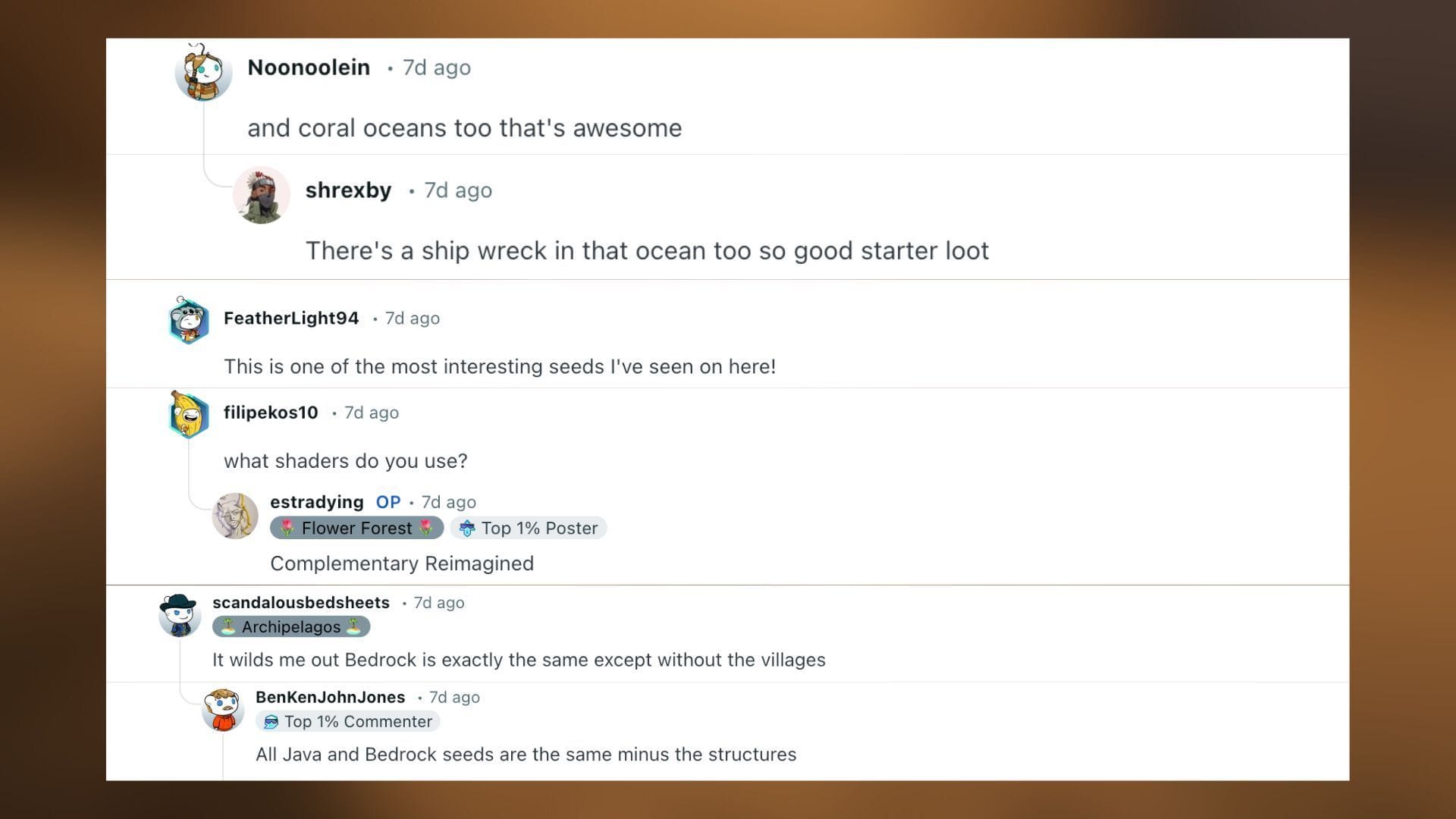 Redditors react to the mangrove island with quad village (Image via Reddit)