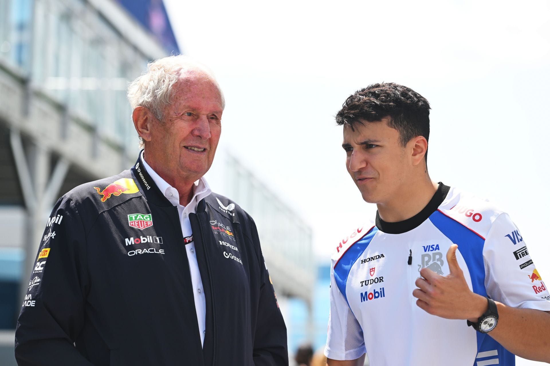Helmut Marko and Isack Hadjar at the Canadian F1 Grand Prix - Practice - Source: Getty