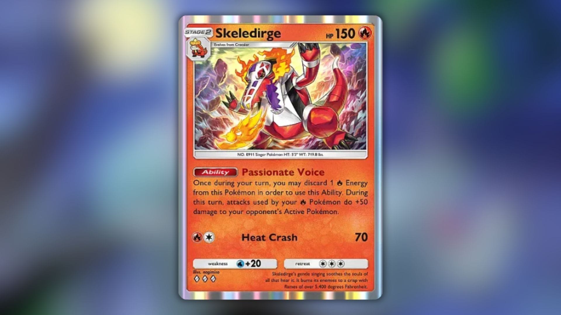 Skeledirge's card as seen in the game (Image via The Pokemon Company)