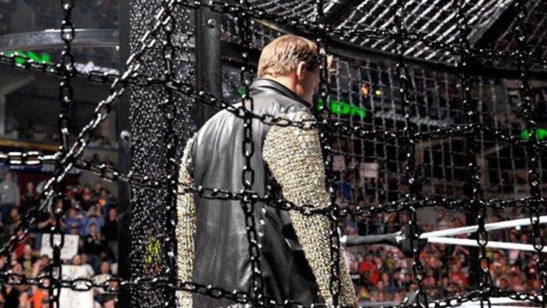 Chris Jericho enters Elimination Chamber 2012 (Source: wwe.com)
