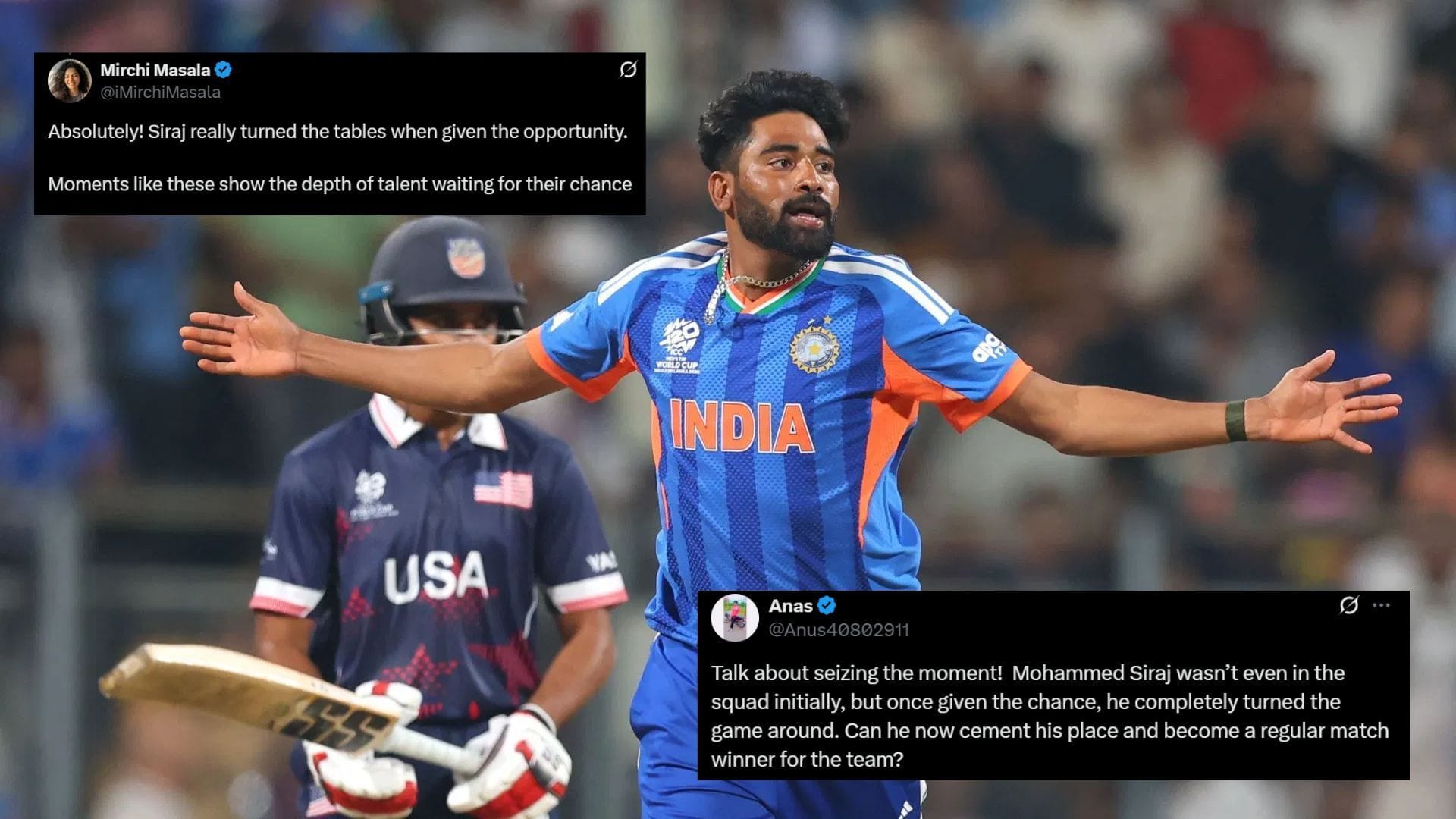 “Mohammed Siraj just pulled off the ultimate comeback” – Fans laud Team India pacer for fiery spell against USA in T20 World Cup 2026