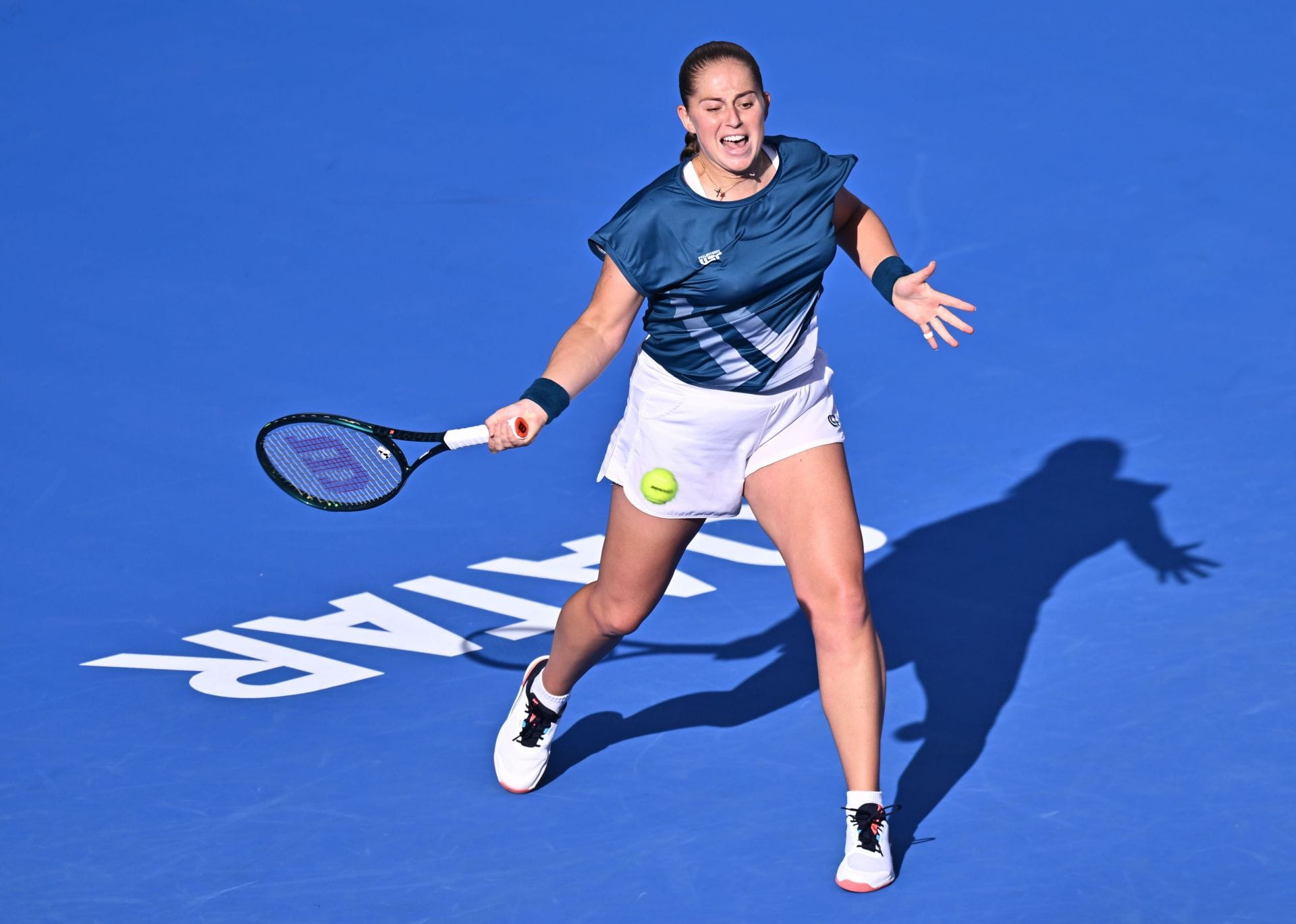 Jelena Ostapenko at the 2026 Qatar Open. (Photo: Getty)