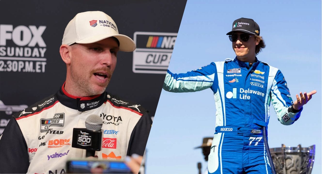 Denny Hamlin fires back at a fan defending Carson Hocevar for aggressive Atlanta move: “Teach the puppy where to take the dump”