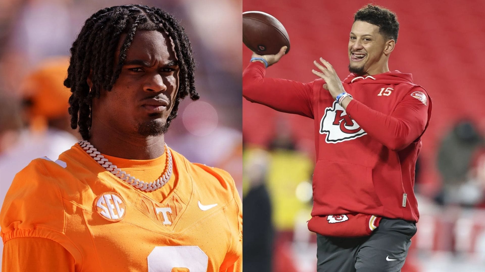 Patrick Mahomes reacts to Jermod McCoy