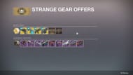 Strange Gear Offers from Xur this week (Image via Bungie)