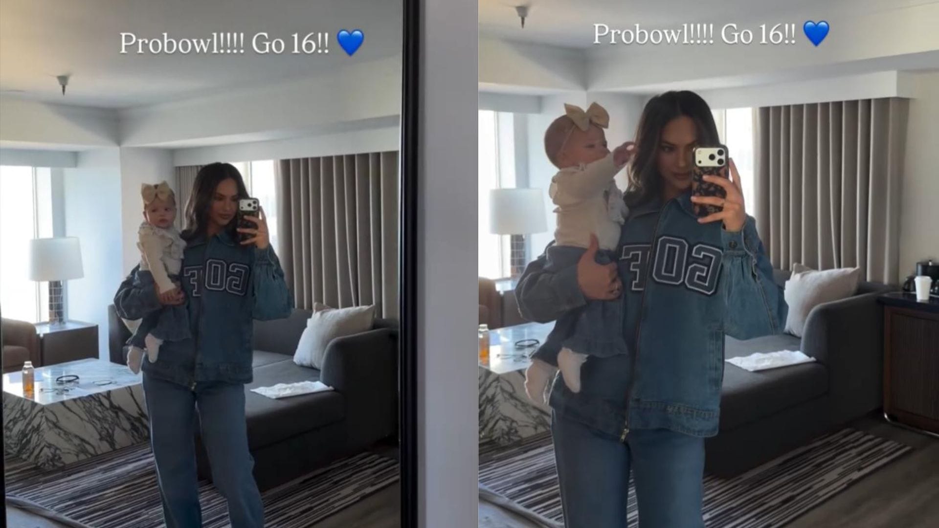 Christen Goff shared a look at her and daughter, Romy, ready for the Pro Bowl.   (Credit:@christengoff)