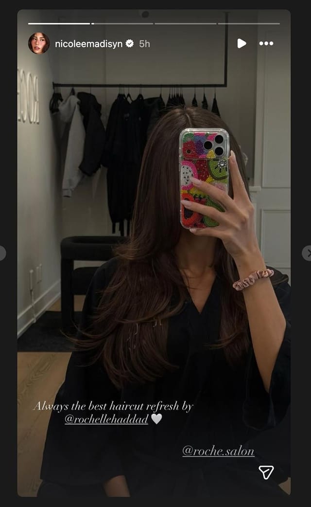 Jahmyr Gibbs' GF Nicole Anderson spoils herself with new hairstyle, shows off soft layers and beautiful color (Image via Instagram/@nicoleemadisyn)